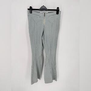 Silence + Noise Black and White Striped Flare Pants